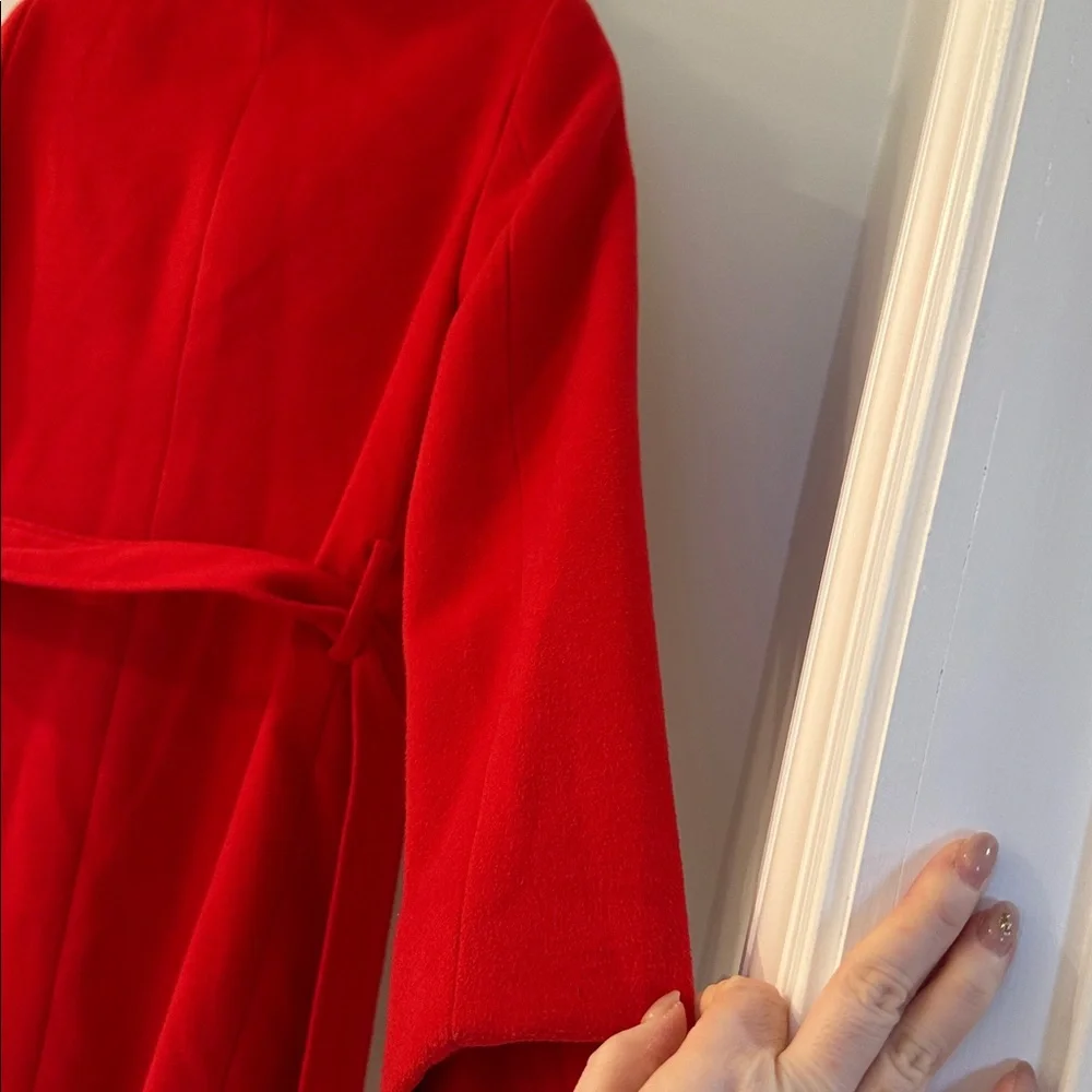 Red Coat with Faux Fur Collar